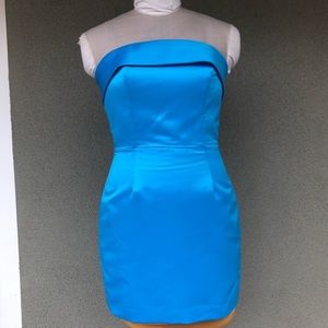 Betsey Johnson Strapless Satin Mini Dress